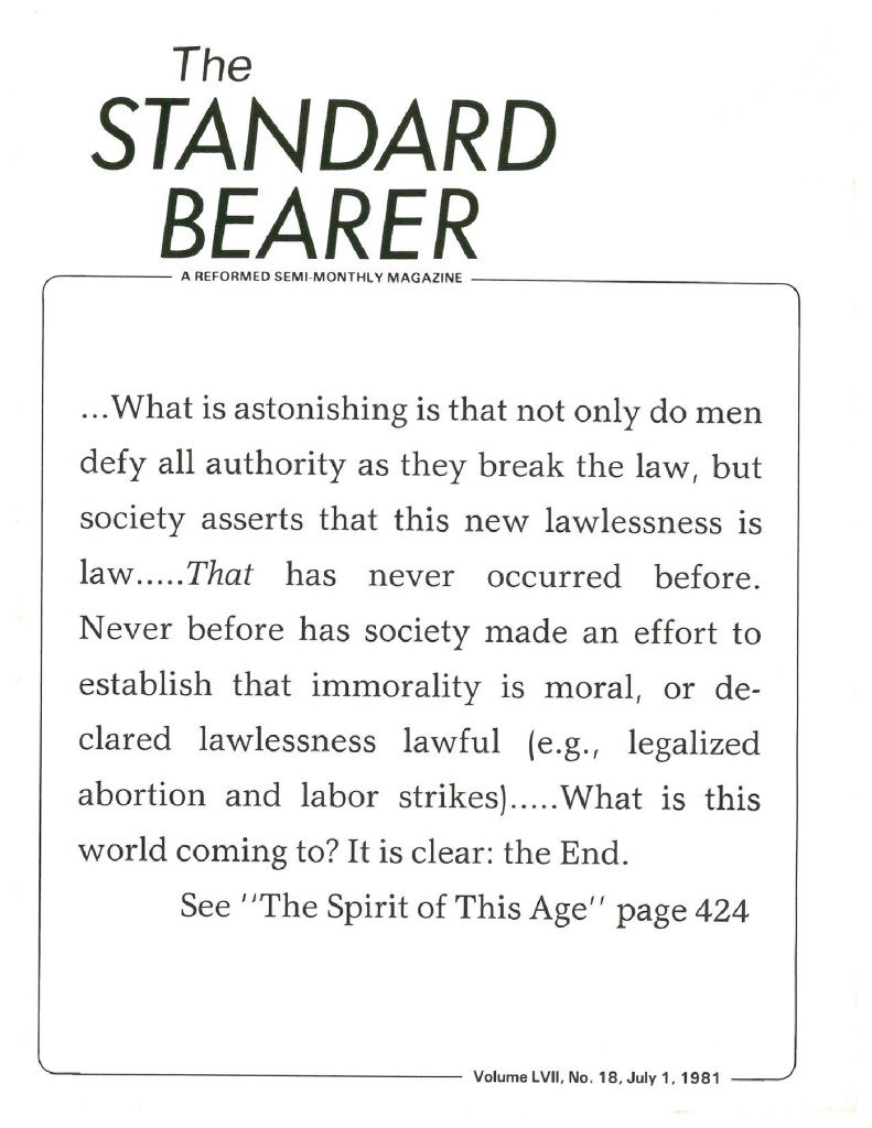 57/1981 The Standard Bearer Magazine by Reformed Free Publishing