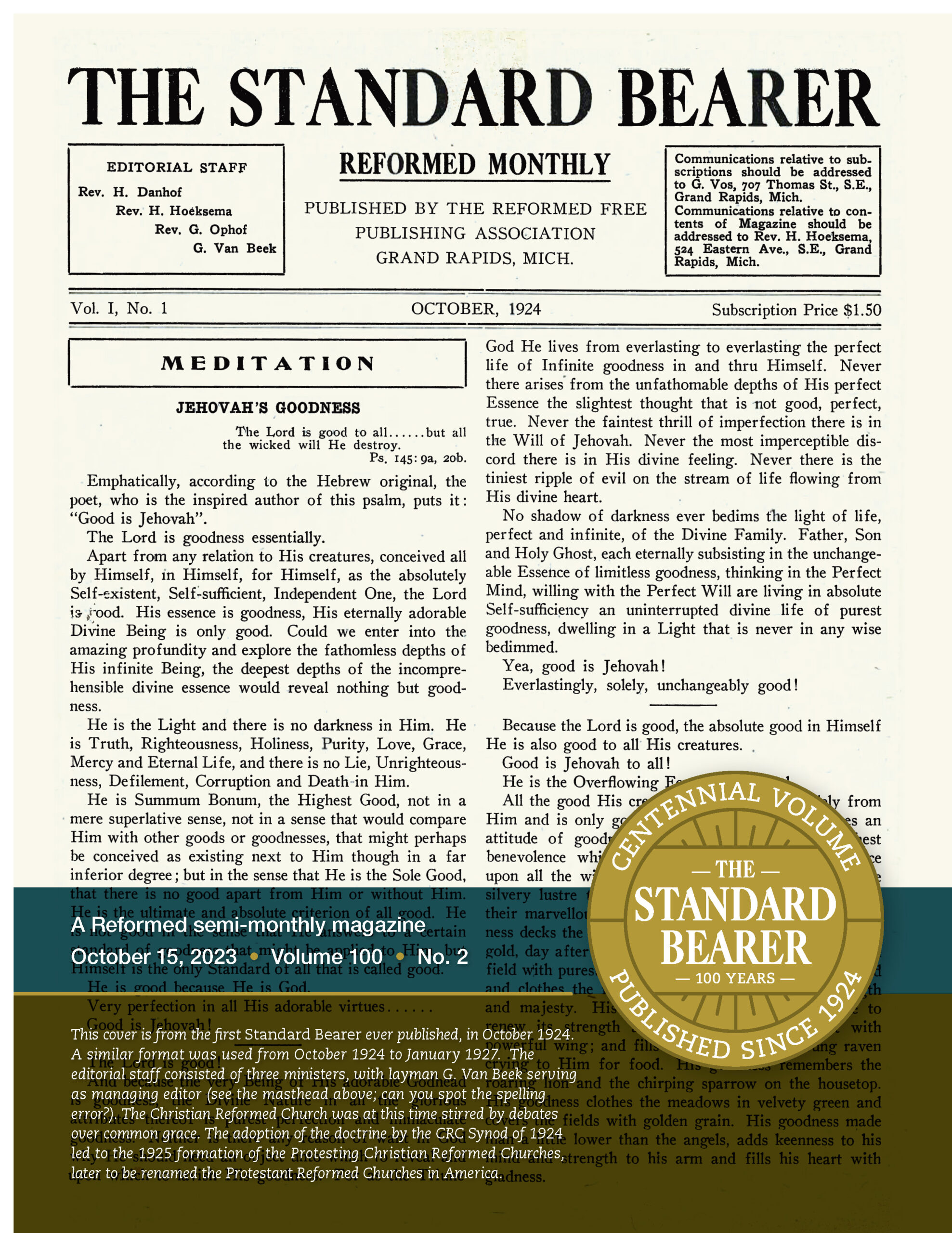 The Standard Bearer Magazine by Reformed Free Publishing Association