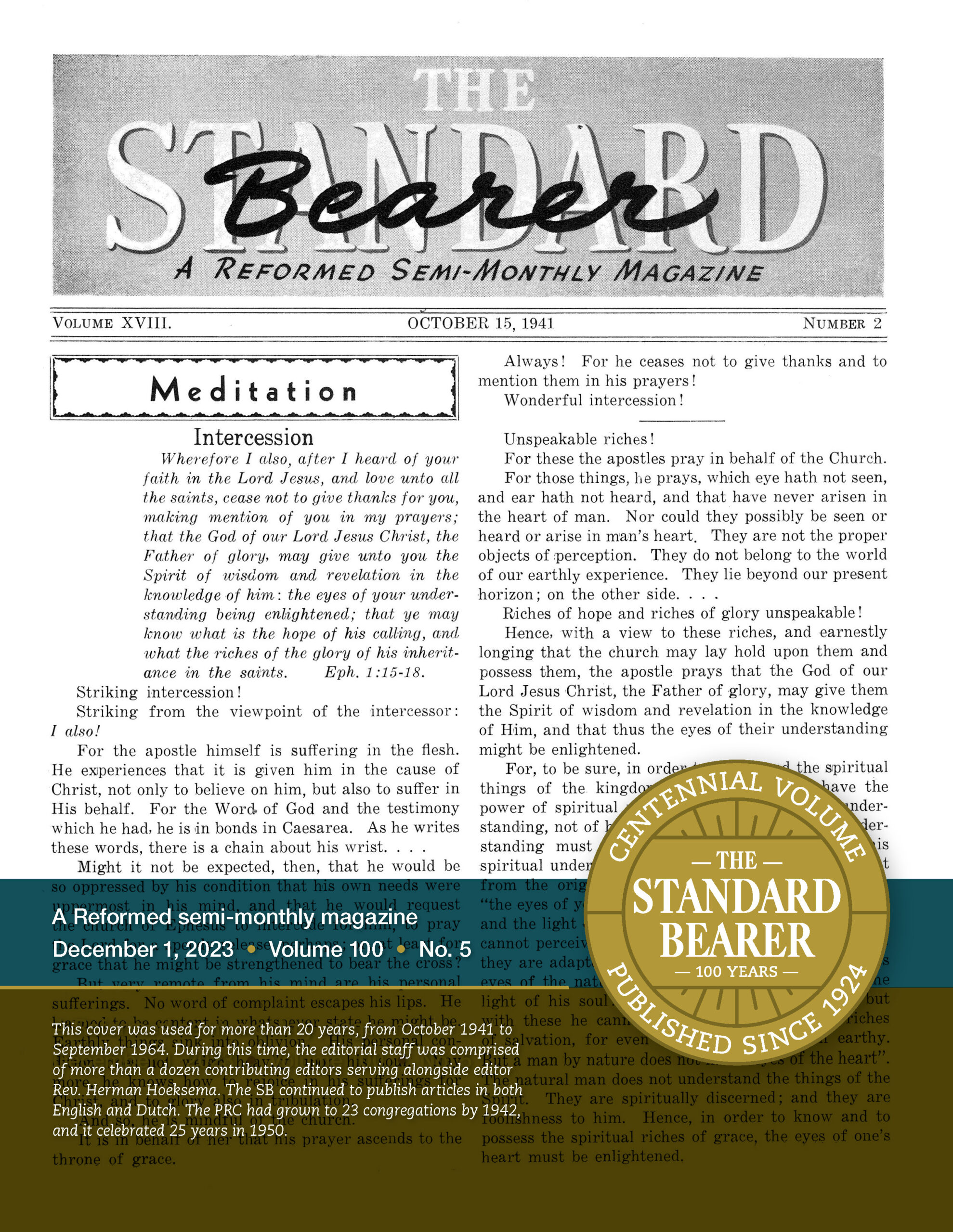 The Standard Bearer Magazine by Reformed Free Publishing Association